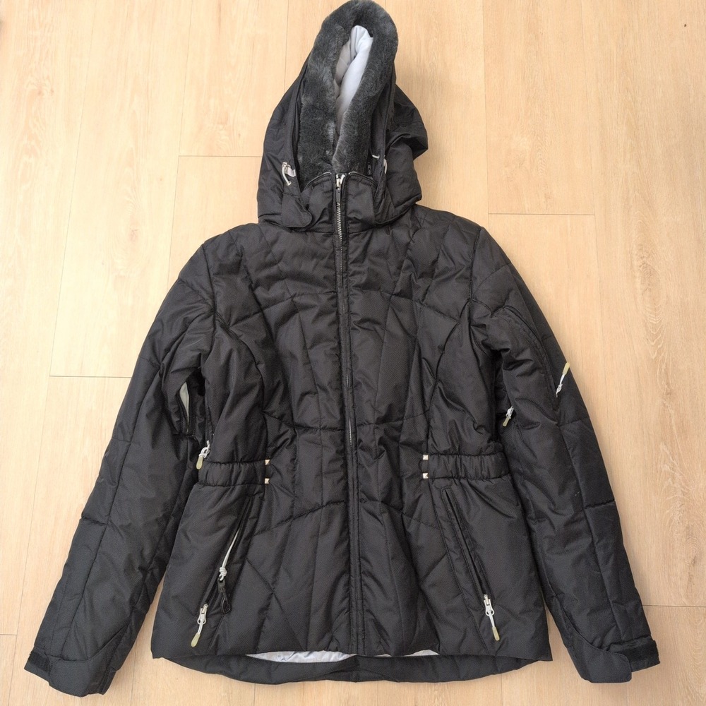 Karbon Women Size 12 Extreme Black Ski Jacket Vancouver 2010 Olympics GE Partner